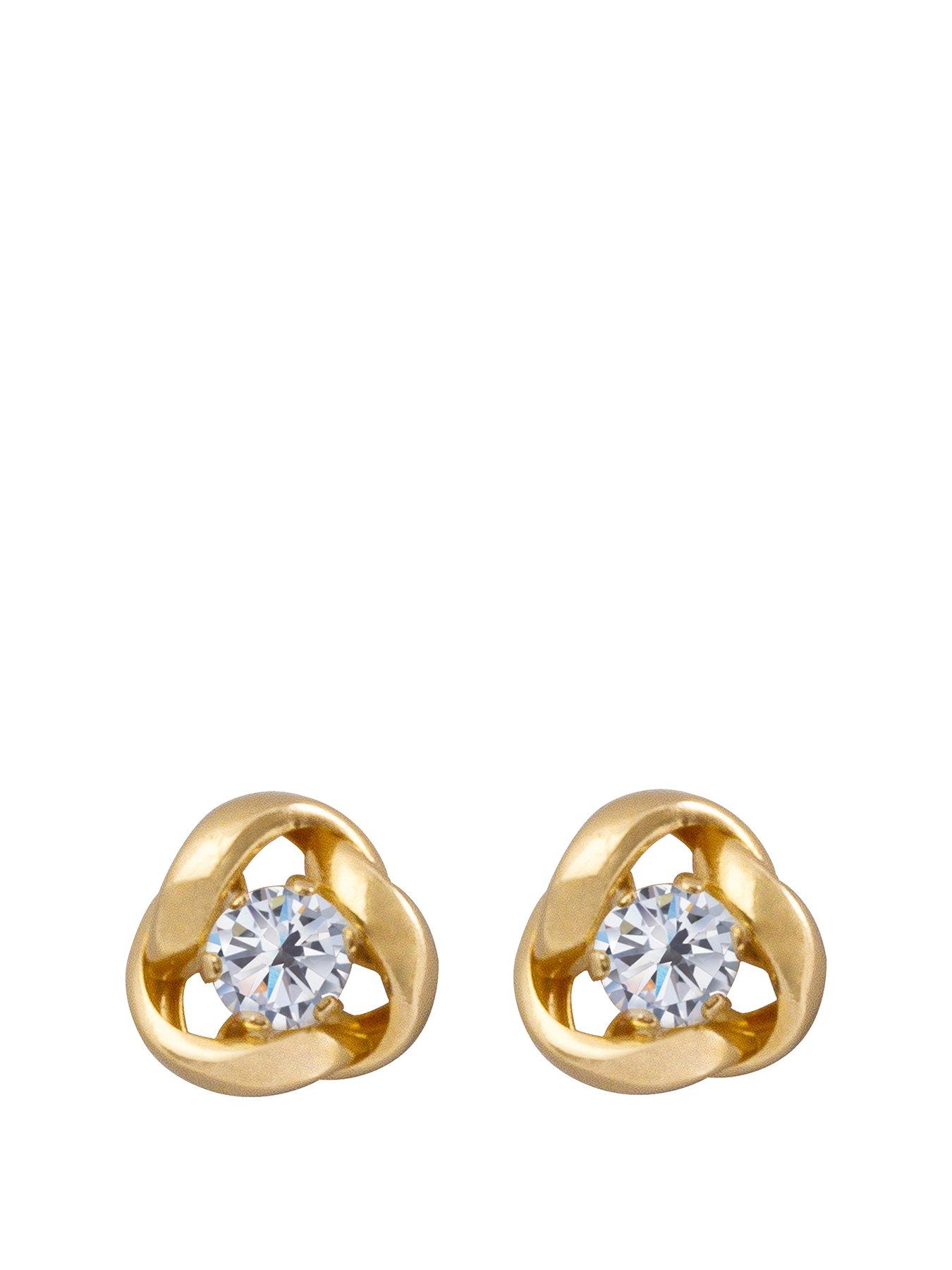 the-love-collection-9ct-gold-65mm-three-way-knot-studs-with-3mm-cubic-zirconia