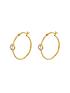  image of the-love-silver-collection-18ct-gold-plated-silver-cubic-zirconia-bezel-creole-hoop-earrings