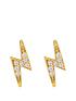  image of the-love-silver-collection-18ct-gold-plated-silver-lightning-bolt-cubic-zirconia-stud-earrings