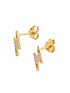  image of the-love-silver-collection-18ct-gold-plated-silver-lightning-bolt-cubic-zirconia-stud-earrings