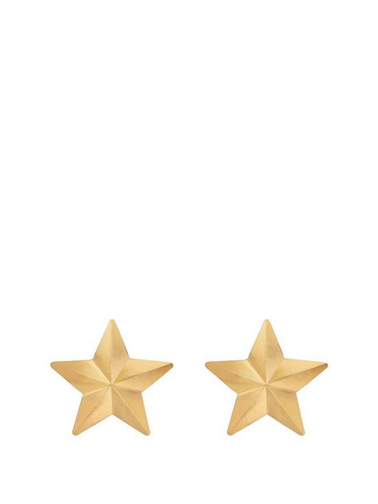 front image of love-gold-9ct-gold-star-stud-earrings