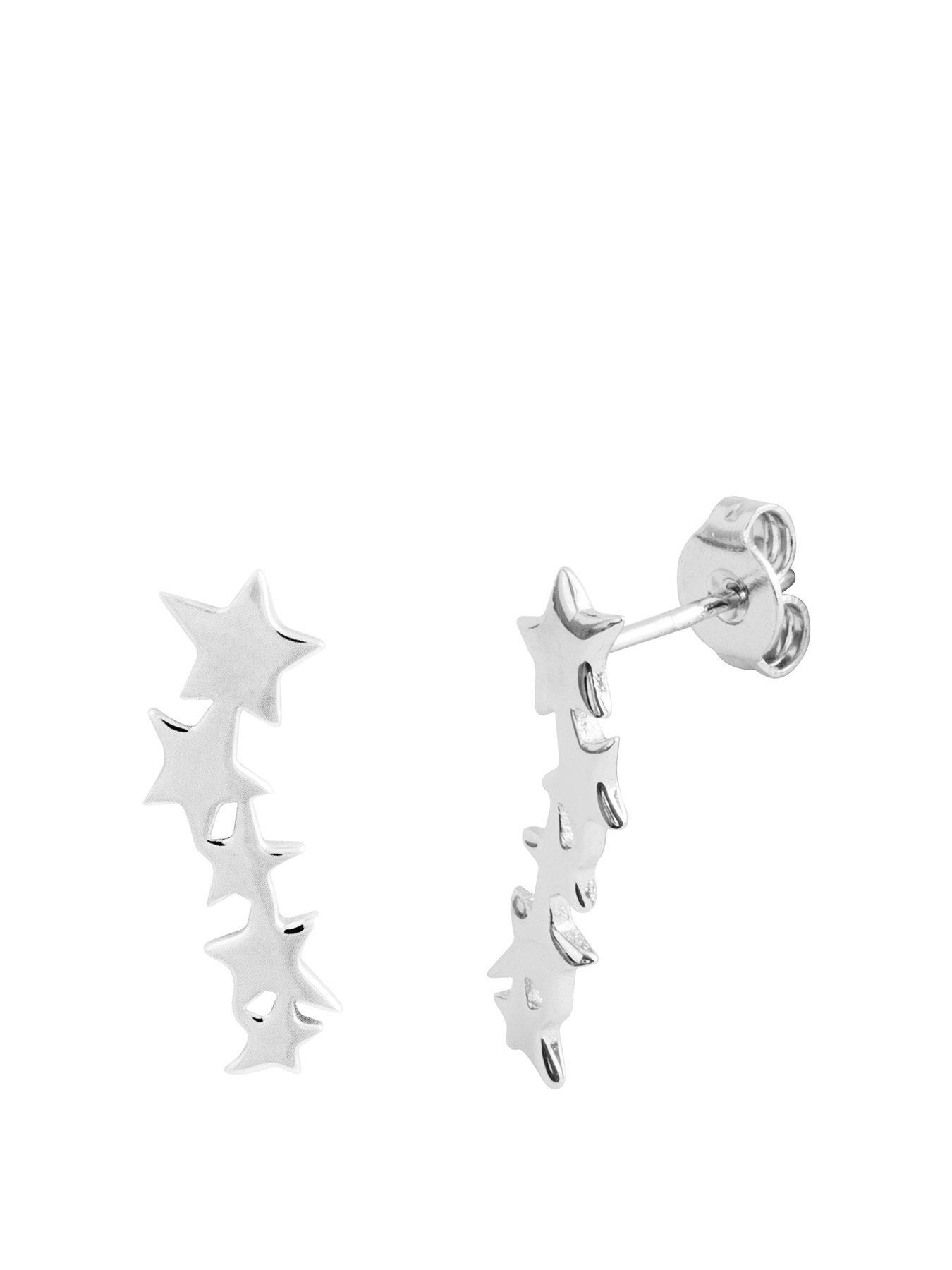 the-love-collection-sterling-silver-polished-five-star-constellation-stud-earrings