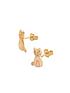  image of love-gold-9ct-gold-cat-stud-earrings
