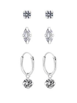 Simply Silver Simply Silver Simply Silver Pack Of Three Marquise Stud And  ... Picture