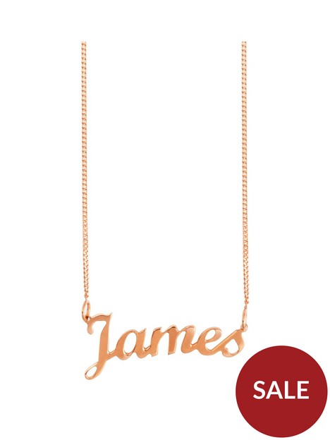the-love-silver-collection-18ctnbsprose-gold-plated-sterling-silver-personalised-script-name-necklace-on-adjustable-curb-chain