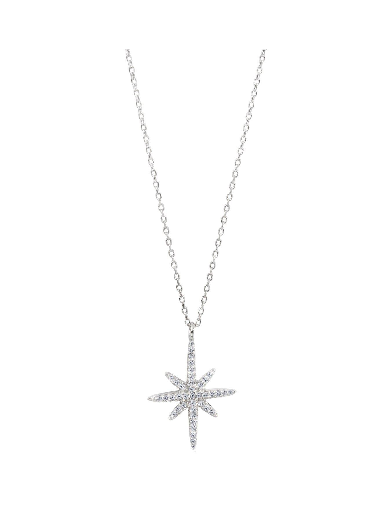 Silver north 2025 star necklace