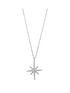  image of the-love-silver-collection-sterling-silver-north-star-cubic-zirconia-pendant-necklace