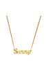  image of the-love-silver-collection-18ctnbspgold-plated-sterling-silver-personalised-script-name-necklace-on-adjustable-curb-chain