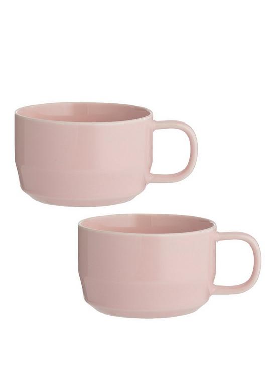 front image of typhoon-cafeacute-concept-set-of-2-cappuccino-mugs--nbsppink