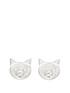  image of the-love-silver-collection-sterling-silver-cat-face-stud-earrings