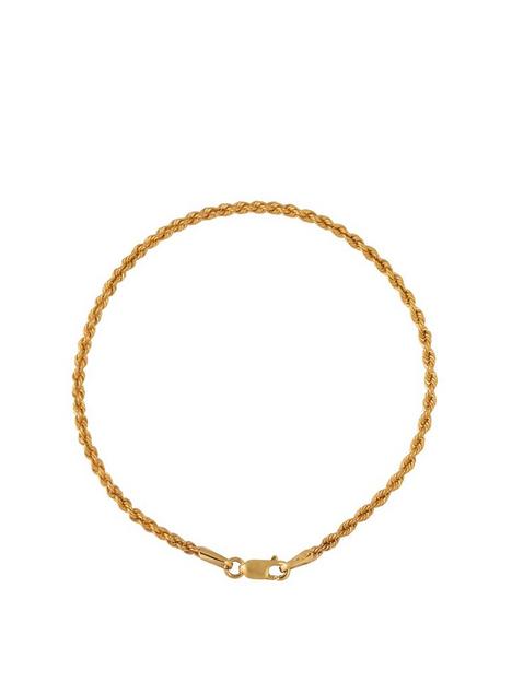 love-gold-9ct-gold-19cm-rope-chain-bracelet