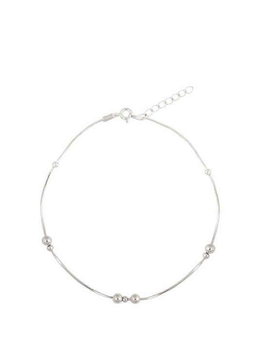 front image of the-love-silver-collection-sterling-silver-beaded-snake-chain-singlenbspanklet