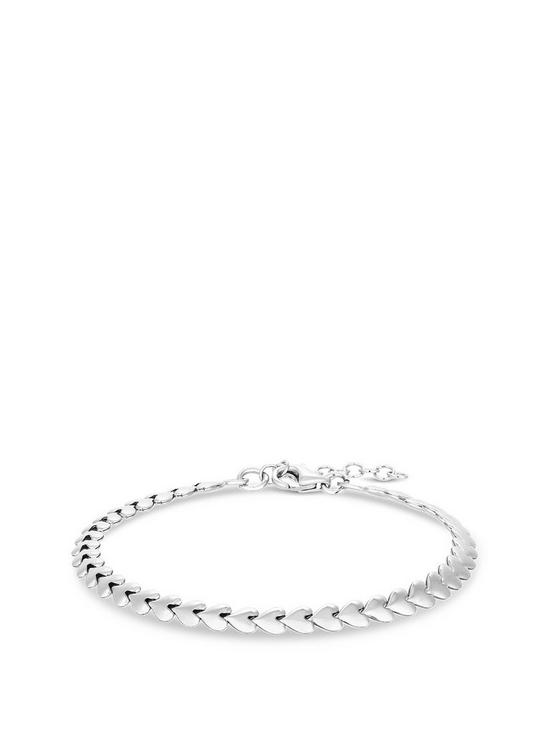 front image of simply-silver-heart-row-bracelet