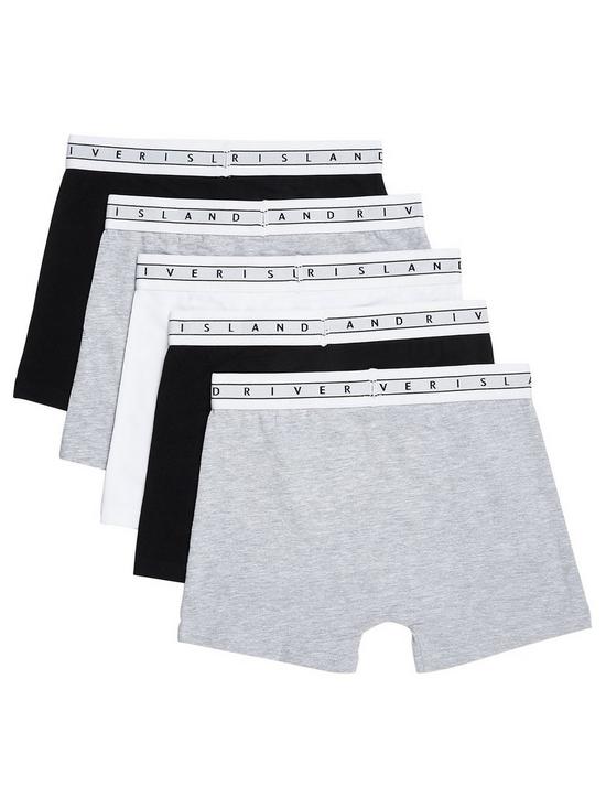 outfit image of river-island-boys-5-pack-mono-waistband-boxers-greyblack