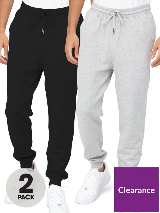 front image of very-man-essential-jogger-2-pack-greyblack