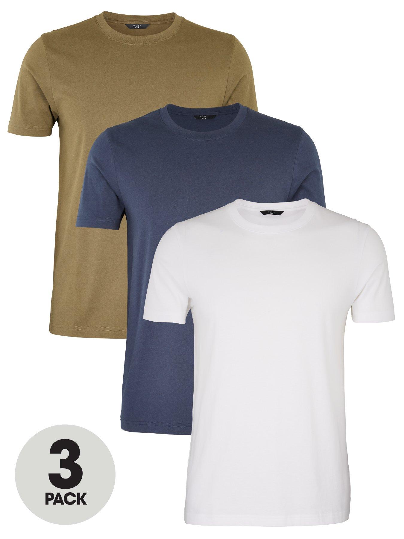 The Very Collection Essentials 3 Pack Crew Neck T-Shirt - Multi