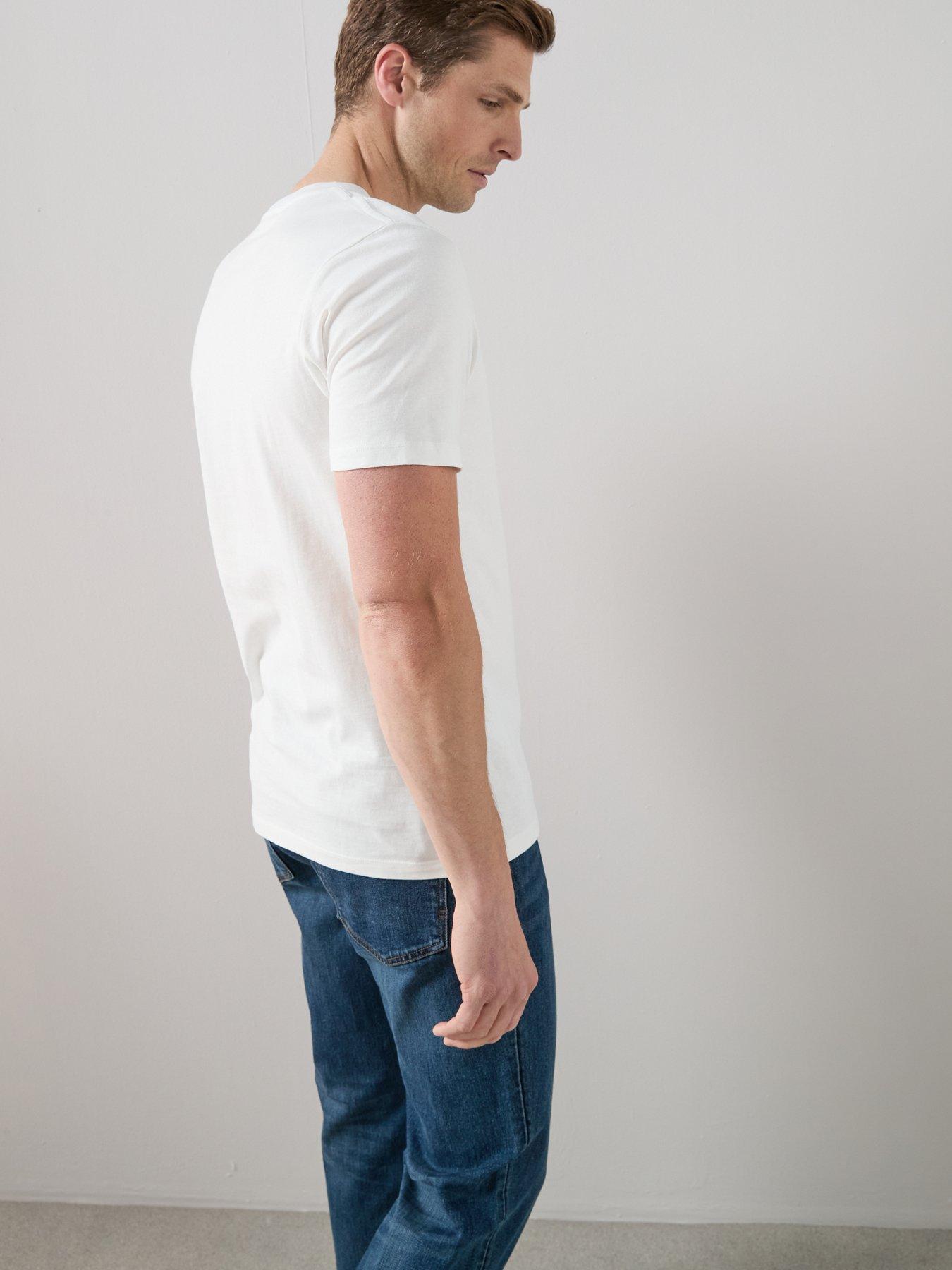 Image 3 of 7 of The Very Collection Mens 3 Pack Pure Cotton Crew Neck T-Shirts - Black/White/Grey