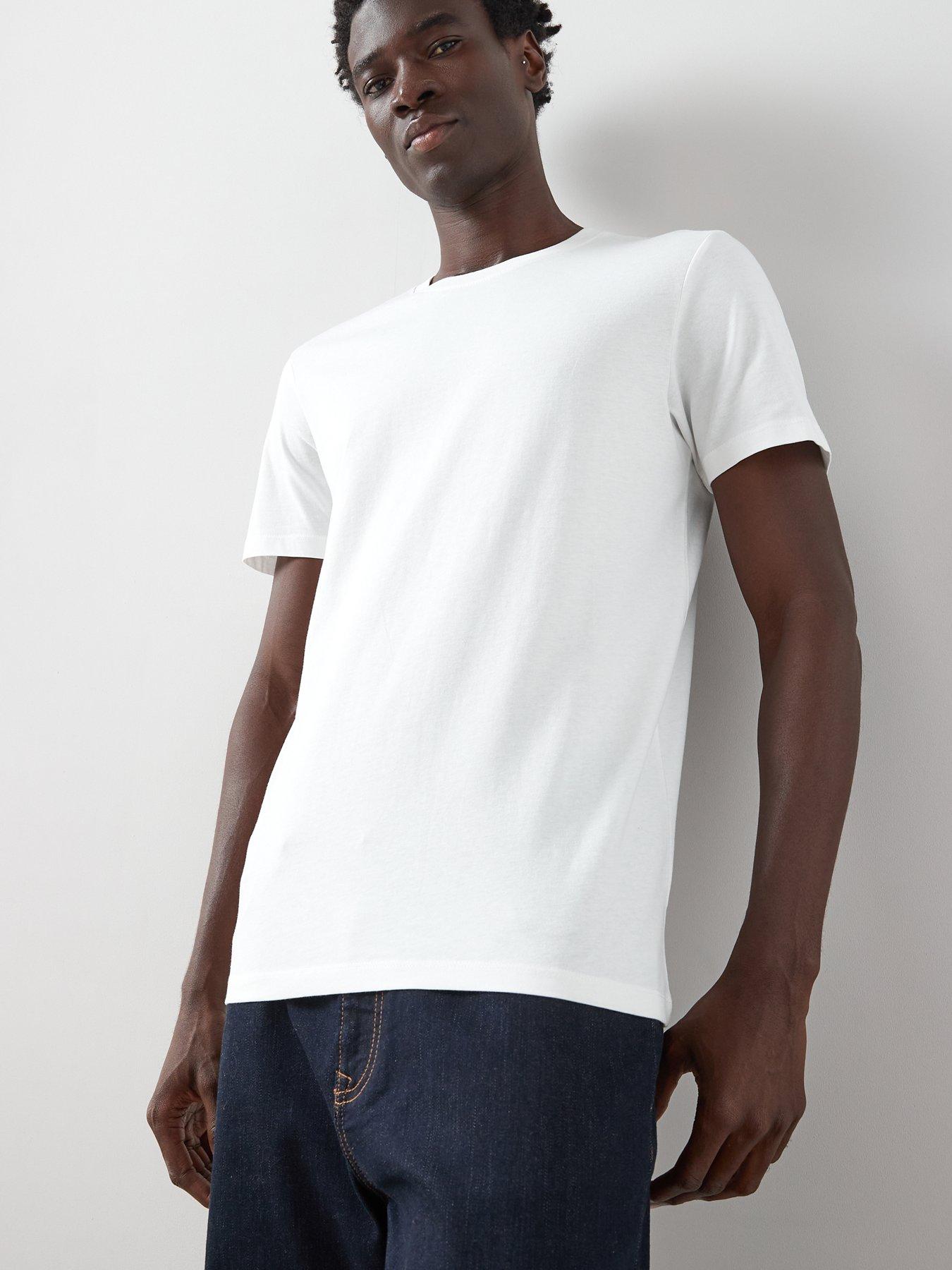 Image 5 of 6 of The Very Collection Mens Pure Cotton Crew Neck Short Sleeve T-Shirt - White