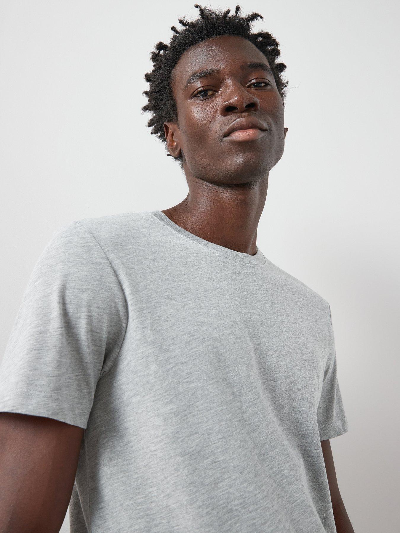 Image 6 of 6 of The Very Collection Mens Cotton-Blend Crew Neck Short Sleeve T-Shirt - Grey Marl