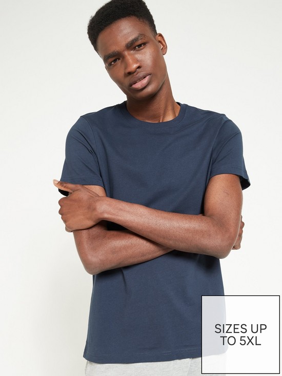 front image of everyday-essentials-crew-neck-t-shirt-navy