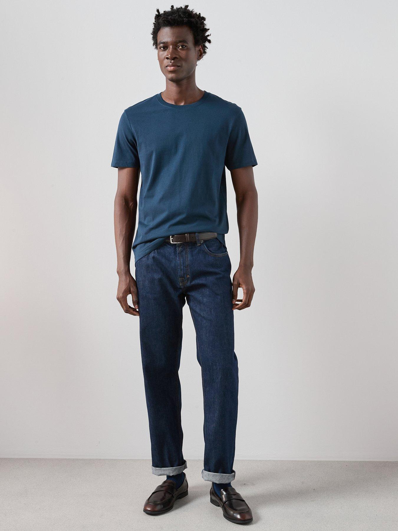 Image 3 of 7 of The Very Collection Pure Cotton Essentials Crew Neck T-shirt - Navy