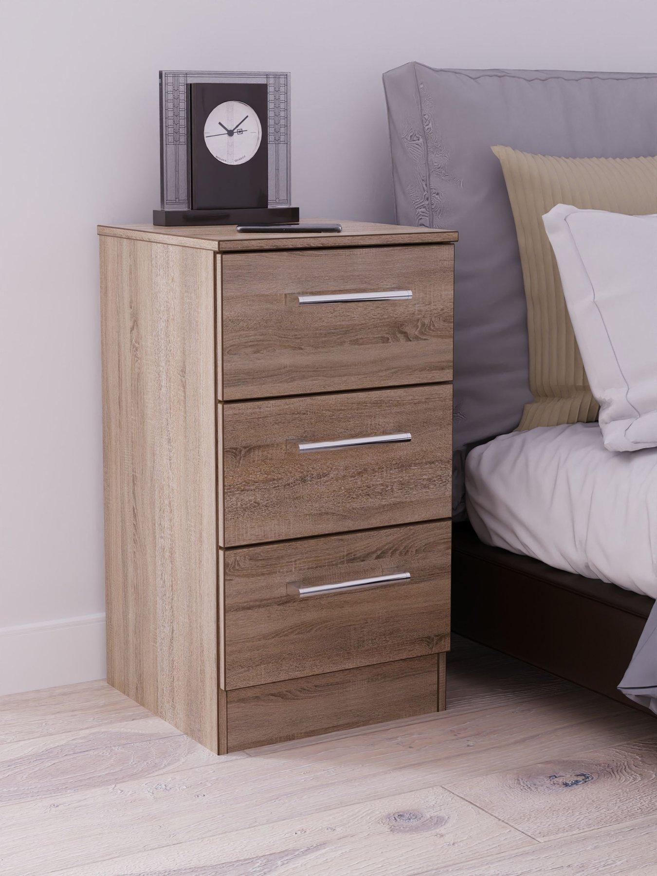 SWIFT Halton Ready Assembled 3 Drawer Bedside Chest - FSC® Certified