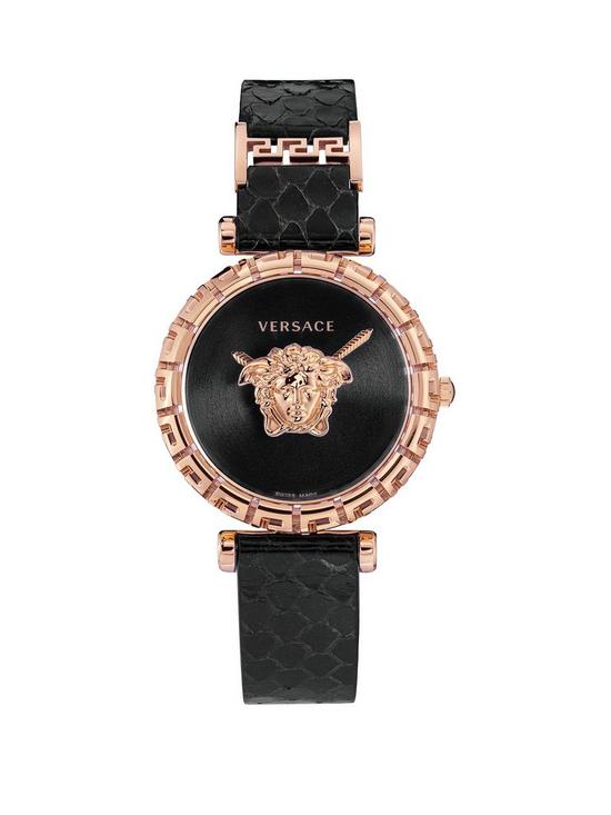front image of versace-palazzo-empire-graca-iconic-leather-strap-watch