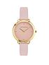  image of ted-baker-hettie-gold-dial-pink-leather-strap-watch