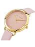  image of ted-baker-hettie-gold-dial-pink-leather-strap-watch