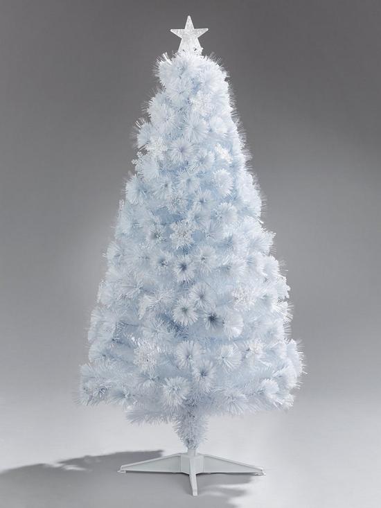 stillFront image of festive-5ft-white-fibre-optic-christmas-tree-with-star-topper