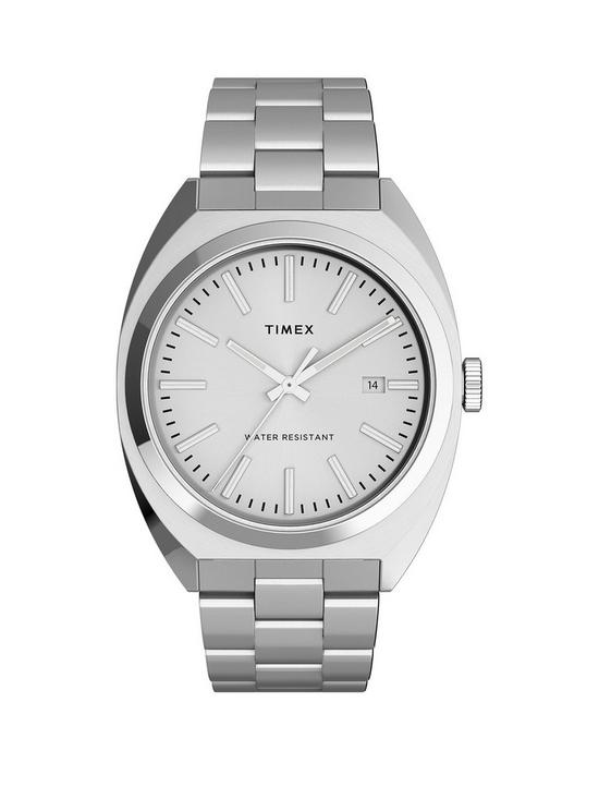front image of timex-milano-xl-38mm-stainless-steel-bracelet-watch