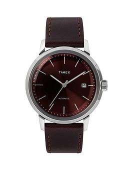 Timex Timex Timex Marlin Automatic 40Mm Case Burgundy Dial And Mesh Strap Picture