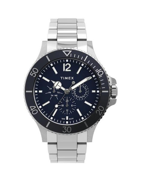timex-harborside-multifunction-43mm-stainless-steel-blue-dial-bracelet-watch