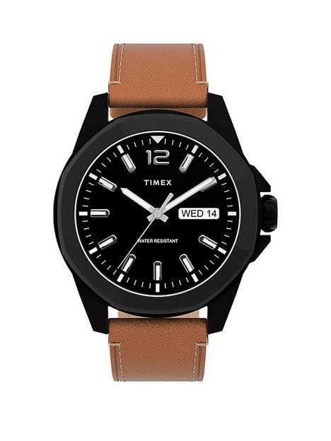 timex-essex-avenue-44mm-silver-tone-case-blue-dial-brown-leather-strap-watch