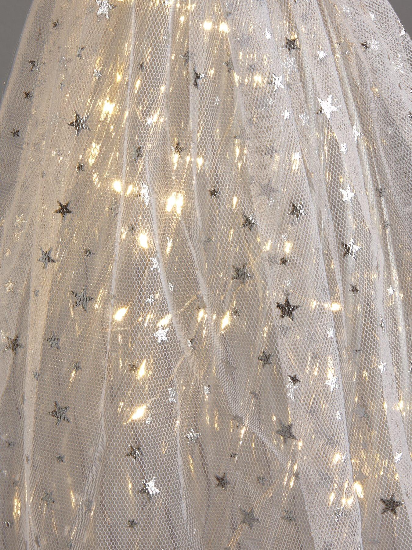 Image 4 of 5 of Festive 50 cm&nbsp;White Angel with Light Up Dress Christmas Decoration