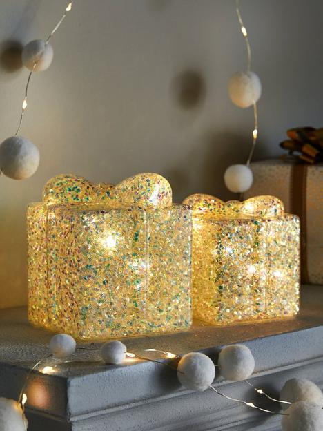 festive-set-ofnbsp2-battery-operated-glitter-boxnbspchristmas-decorations