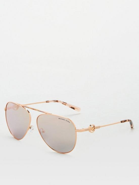 stillFront image of michael-kors-aviator-sunglasses-rose-gold