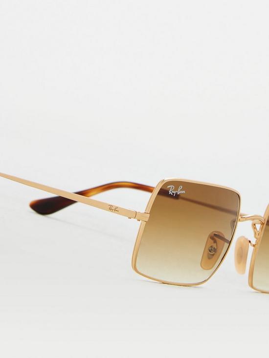 back image of ray-ban-square-sunglasses-gold