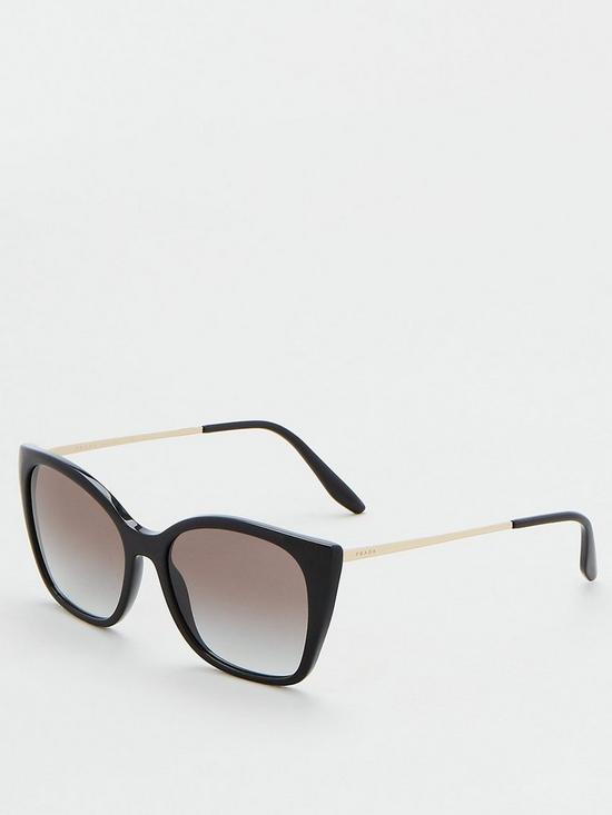 front image of prada-square-sunglasses-black
