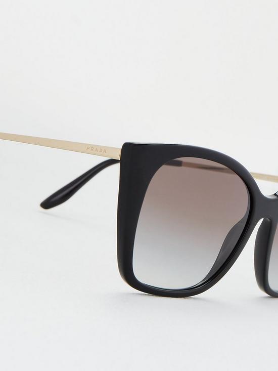 back image of prada-square-sunglasses-black