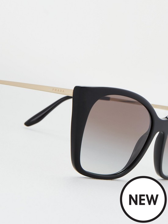 back image of prada-square-sunglasses-black