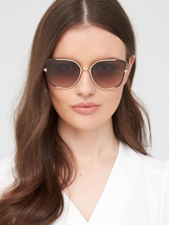 front image of prada-square-sunglasses-pale-goldbrown
