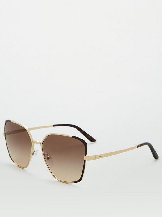stillFront image of prada-square-sunglasses-pale-goldbrown