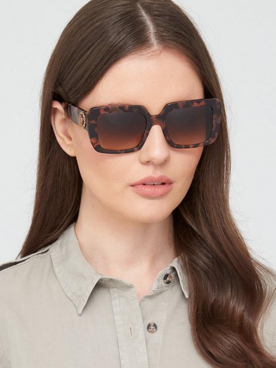 front image of versace-square-sunglasses-havana