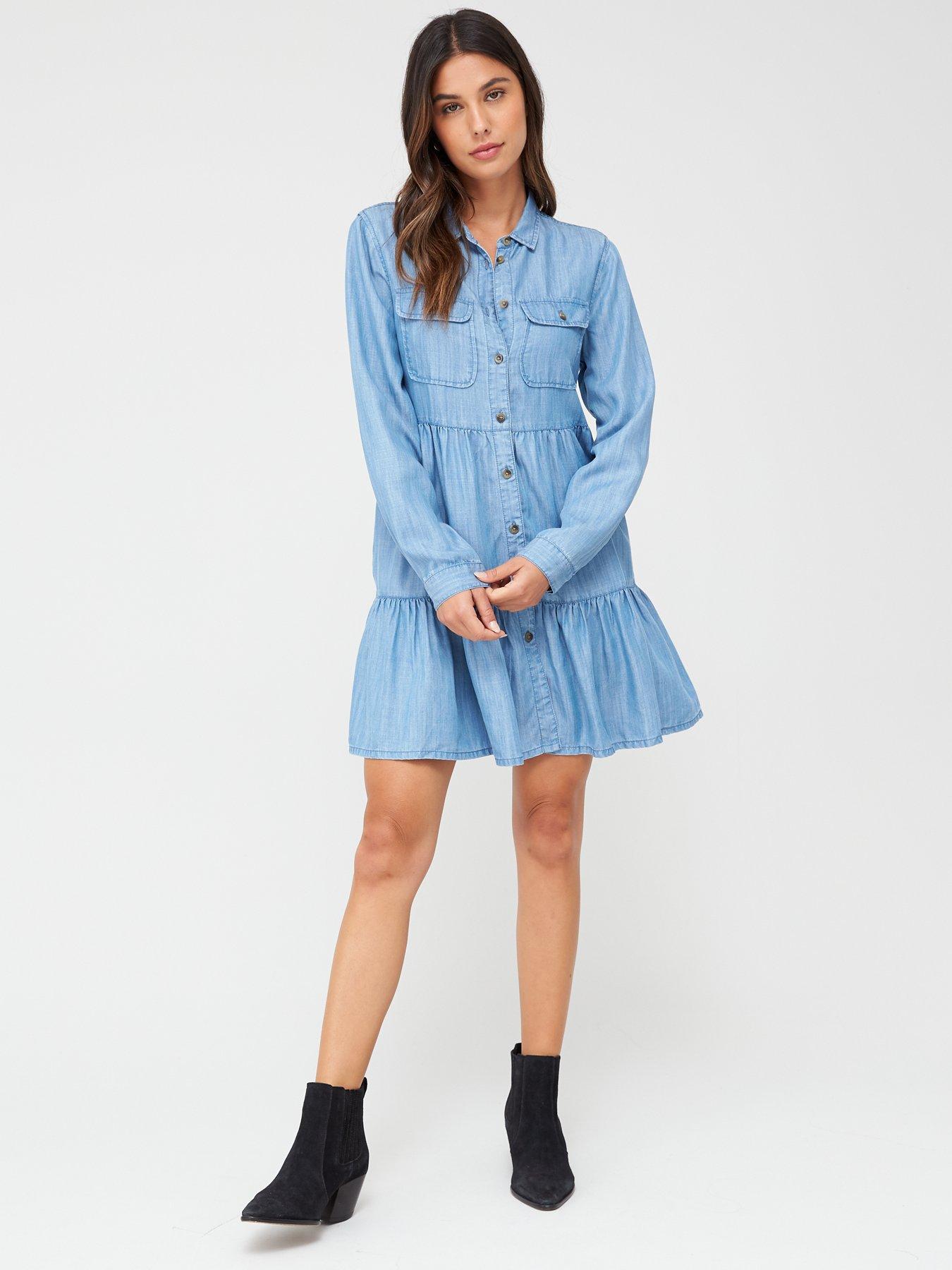 superdry denim shirt dress