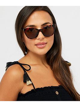 Accessorize   Ava Classic Cateye Sunglasses - Tortoiseshell