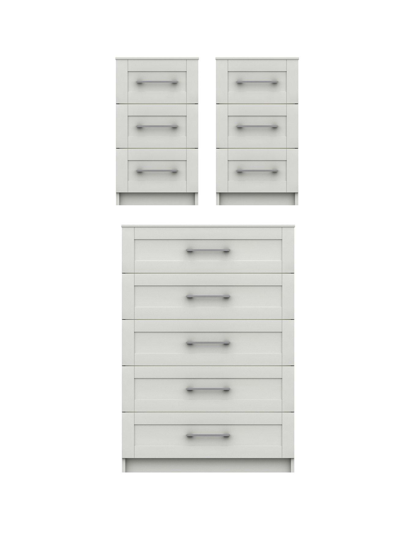 One Call Regal Ready Assembled 3 Piece Package 5 Drawer Chest and Set