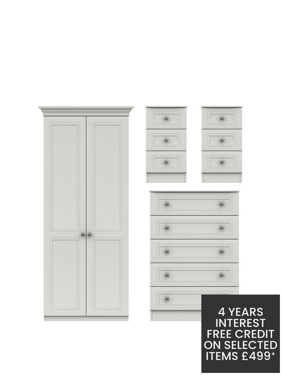 front image of harris-4-piece-ready-assembled-package-2-doornbspwardrobe-5-drawer-chest-and-2-bedside-chests