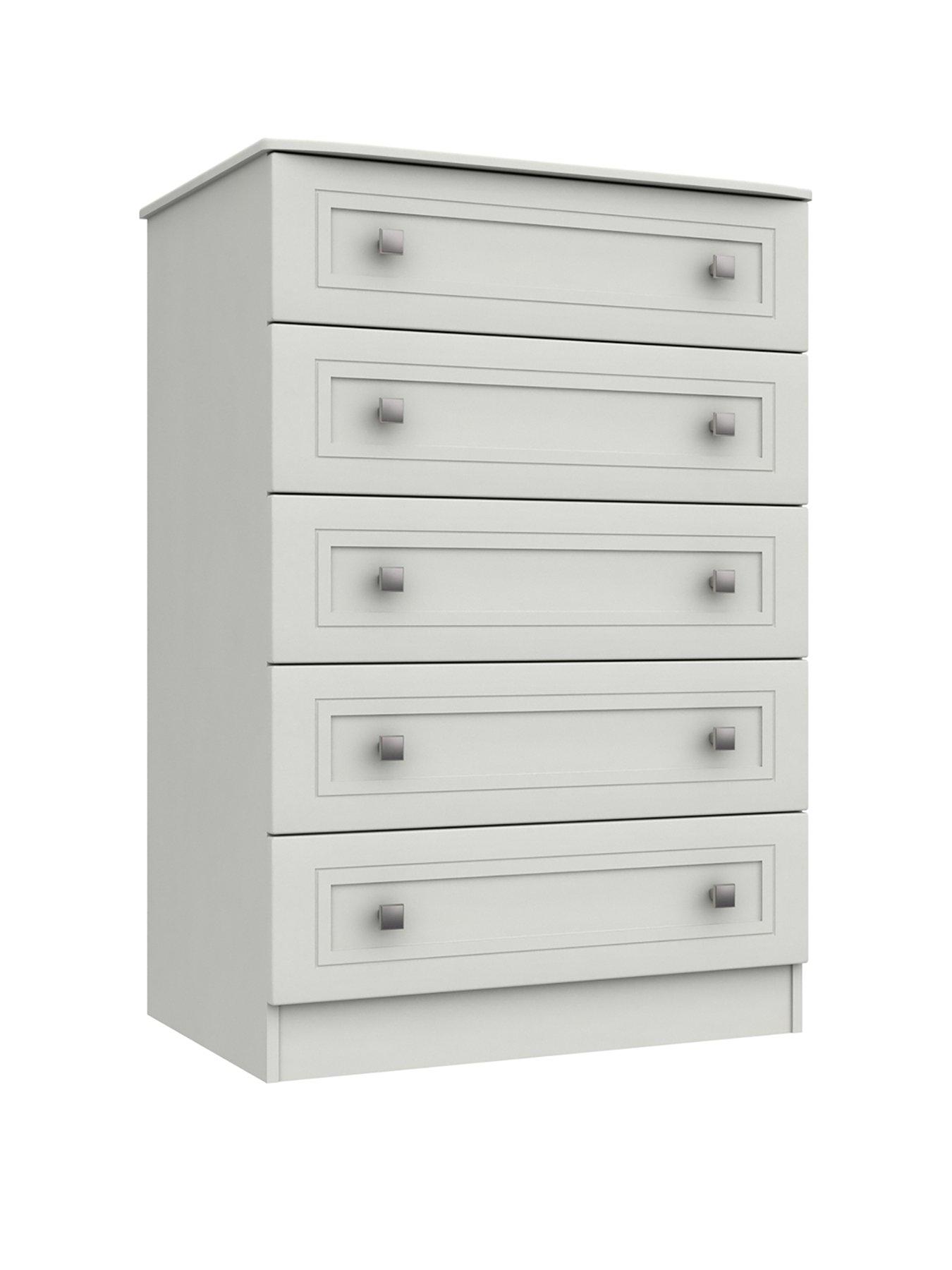 Image 3 of 4 of One Call Harris&nbsp;3 Piece Ready Assembled Package -&nbsp;5 Drawer Chest and 2 Bedside Chests