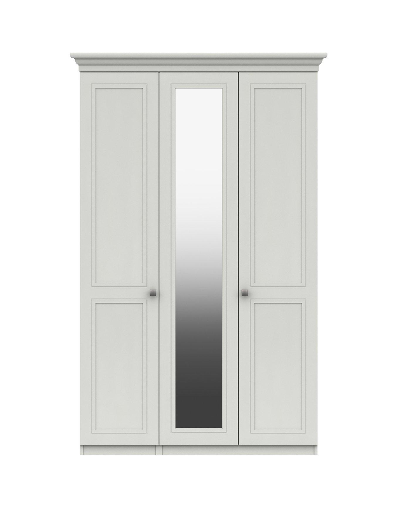 One Call Harris Part Assembled 3 Door Mirrored Wardrobe
